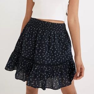 NWT Madewell Smock Waist Ruffle Skirt, Sz Small